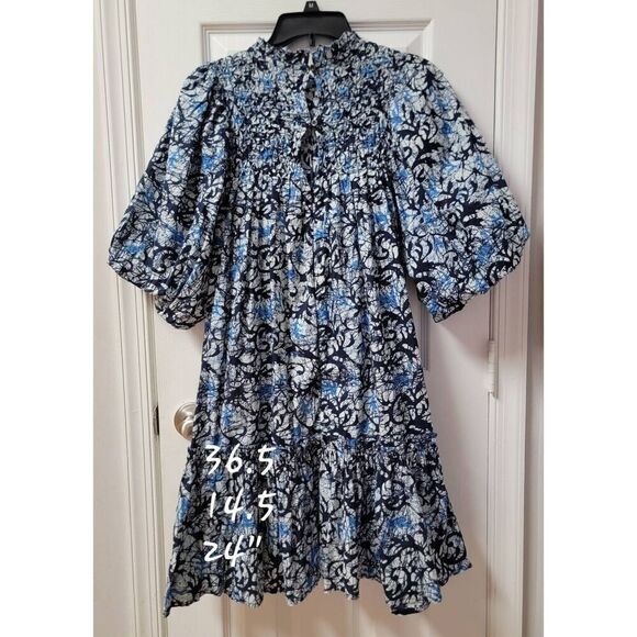 Anthropology/ Love The Label Andrea puff Sleeve Mini Dress M - Picture 3 of 12